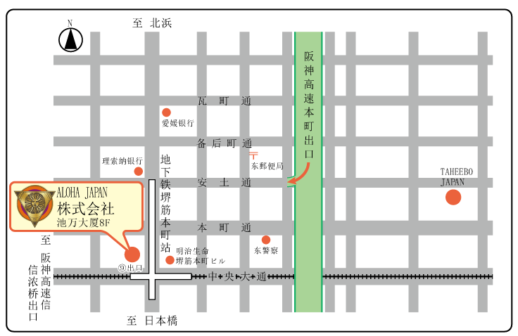 アロハージャパン地図